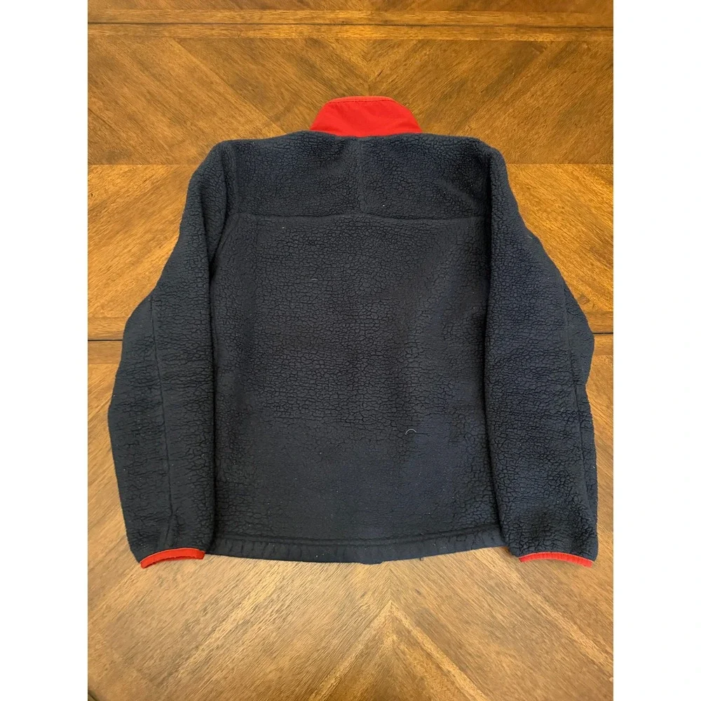 The North Face Mens Sherpa Fleece Jacket Navy Blue Red Full Zip Size Medium